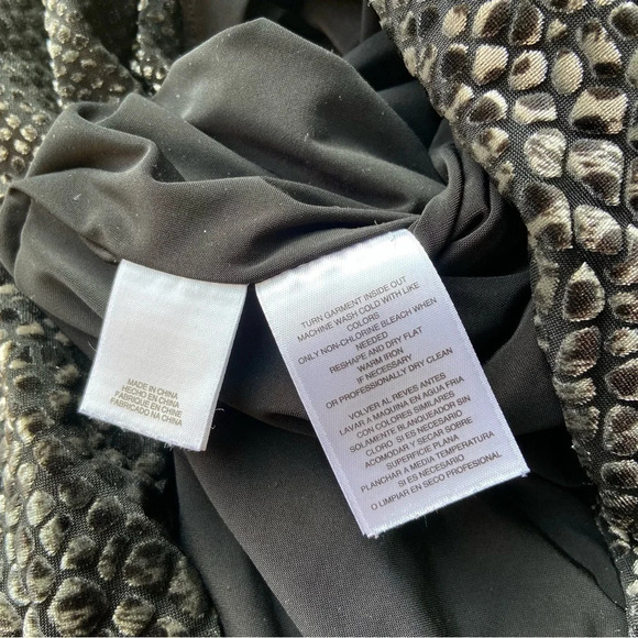 RACHEL ROY Black Snakeskin Print Gathered Textured Dress - Picture 14 of 16